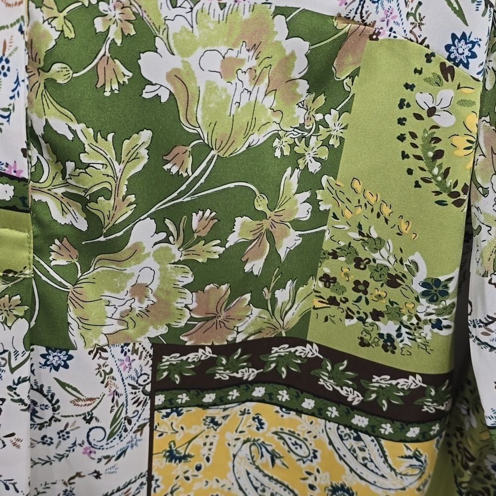 {Joie} Green Floral Popover Blouse Top - Size Small - Picture 13 of 16